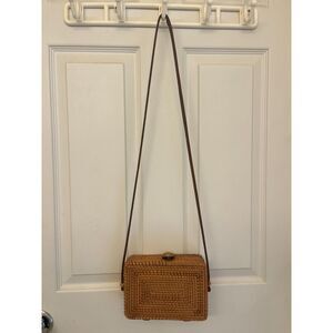 ASOS Rattan Woven Box Crossbody Bag – Tan/Brown